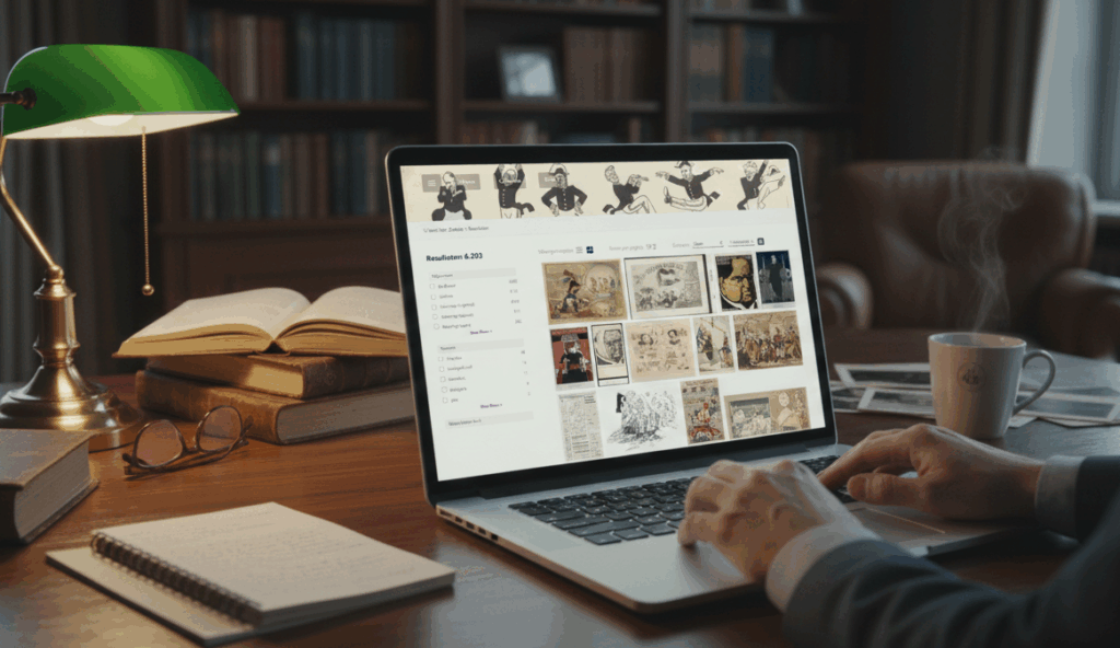 Collectiepresentatie op een laptop
